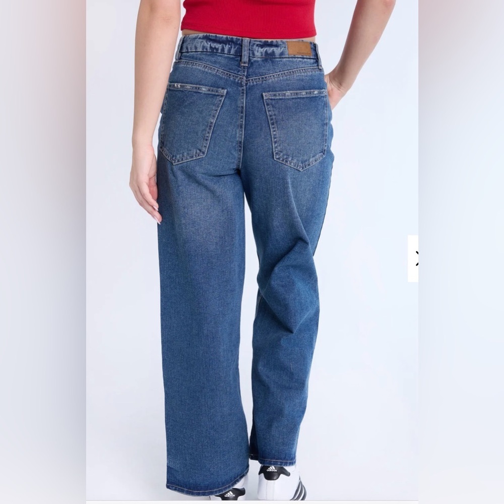 Bluenotes Super High Rise Comfort waistband Baggy Medium Wash Denim Jeans SZ 10